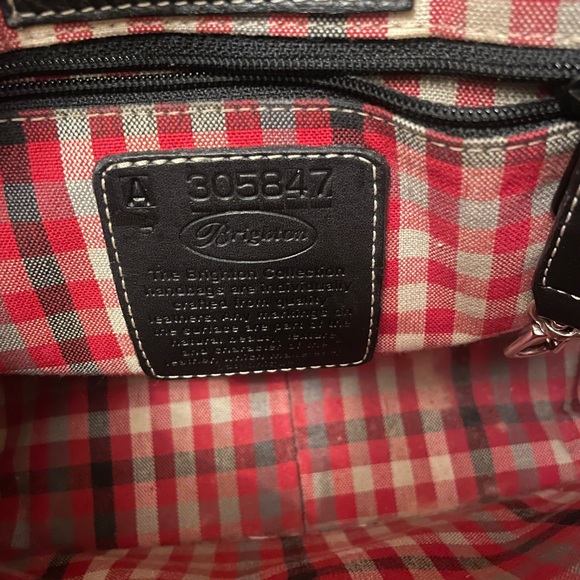 Brighton Vintage Pebbled Leather & Croc Print Shoulder Bag - Picture 9 of 9